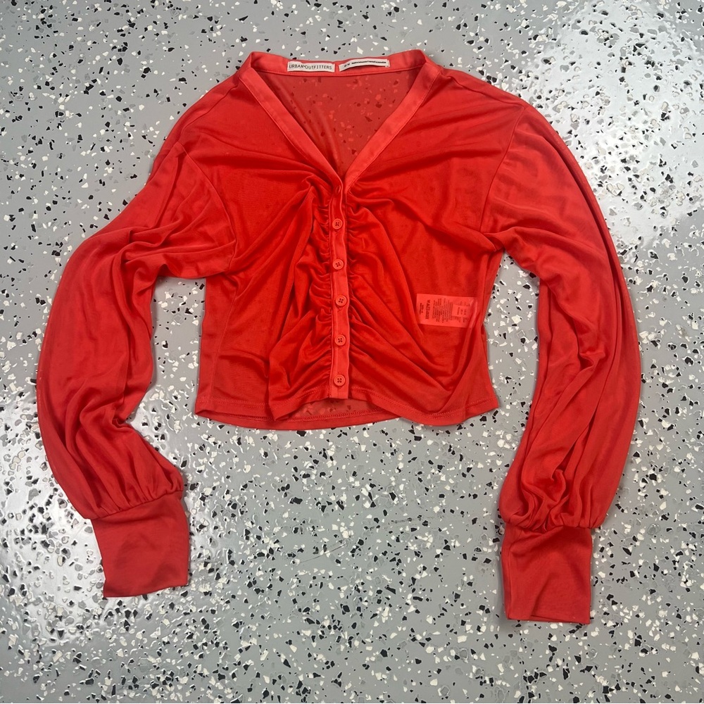Urban Outfitters Red Ruched Blouse